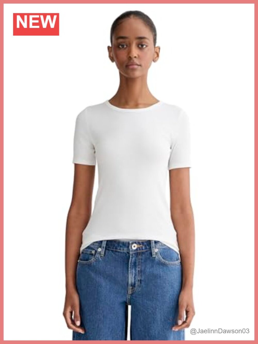 Luxe Rib Crew Neck Short Sleeve Tee Supima Cotton Slim Fit T-Shirt
